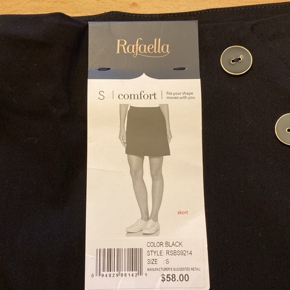 Rafaella Black Skater Mini Skort for Work- NWT Size Small - Picture 2 of 3
